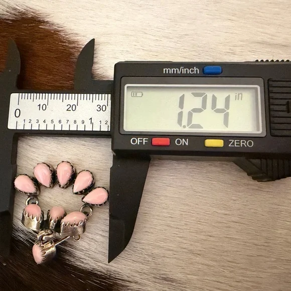 ❤️ Queen Pink Conch Navajo Style Statement 925 Dangle Chandelier Earrings 20.4Gm - Picture 11 of 12